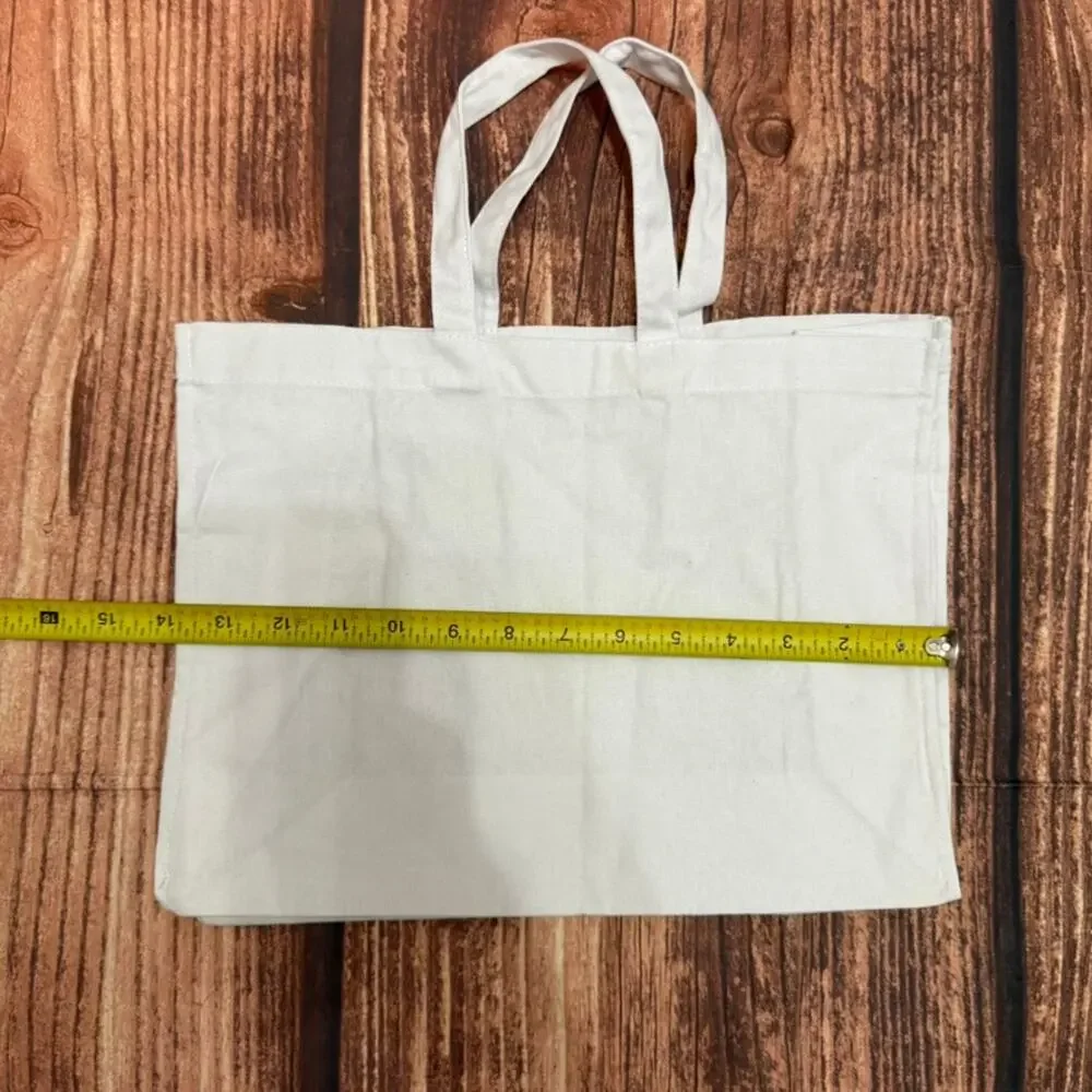 Gucci Tote Bag Womens Medium White Silver Logo Print Reusable Shopper